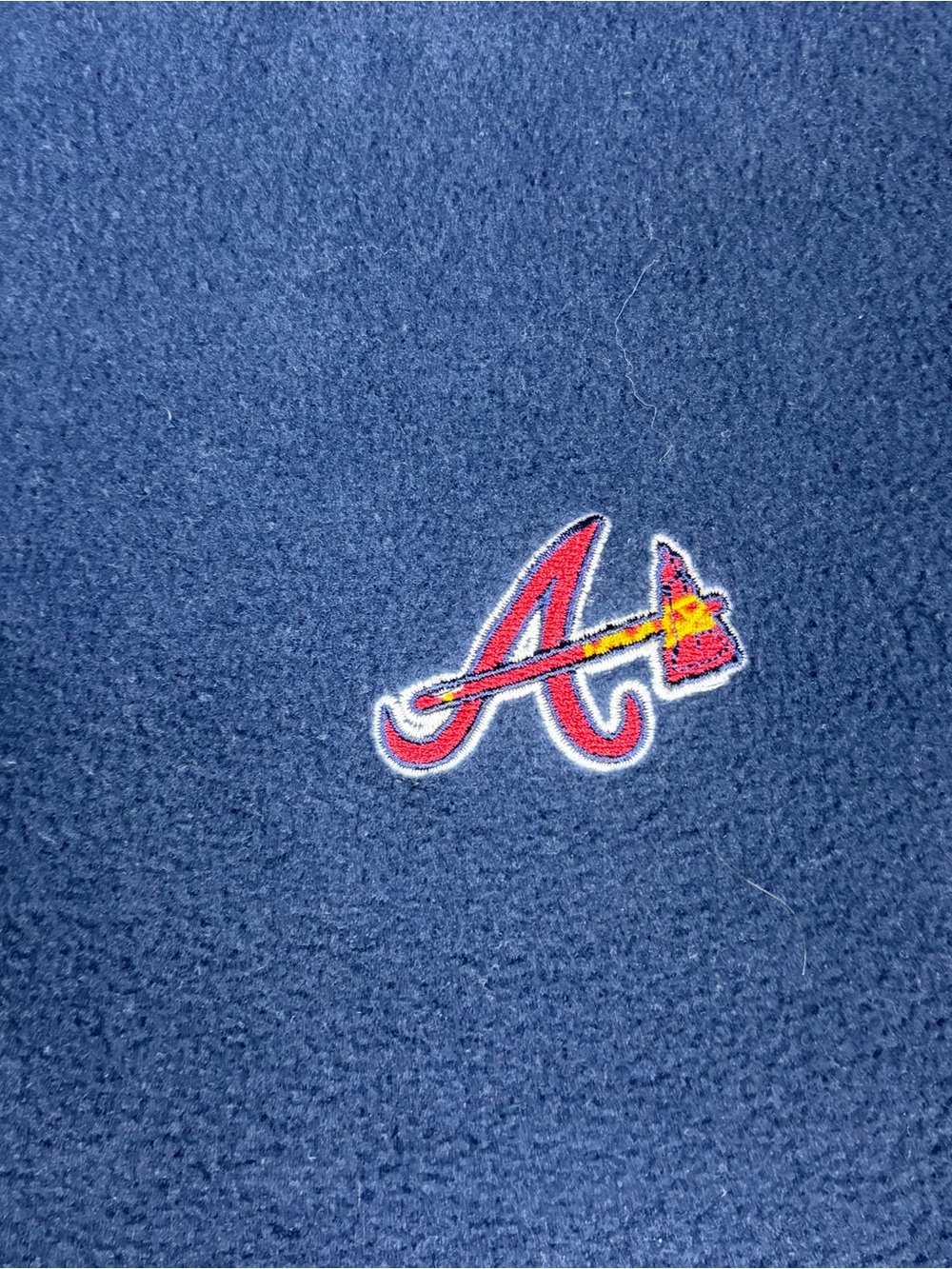 Atlanta Braves Vineyard Vines Navy Quarter-Zip Pullover with Red Accent Logo - Picture 3 of 11